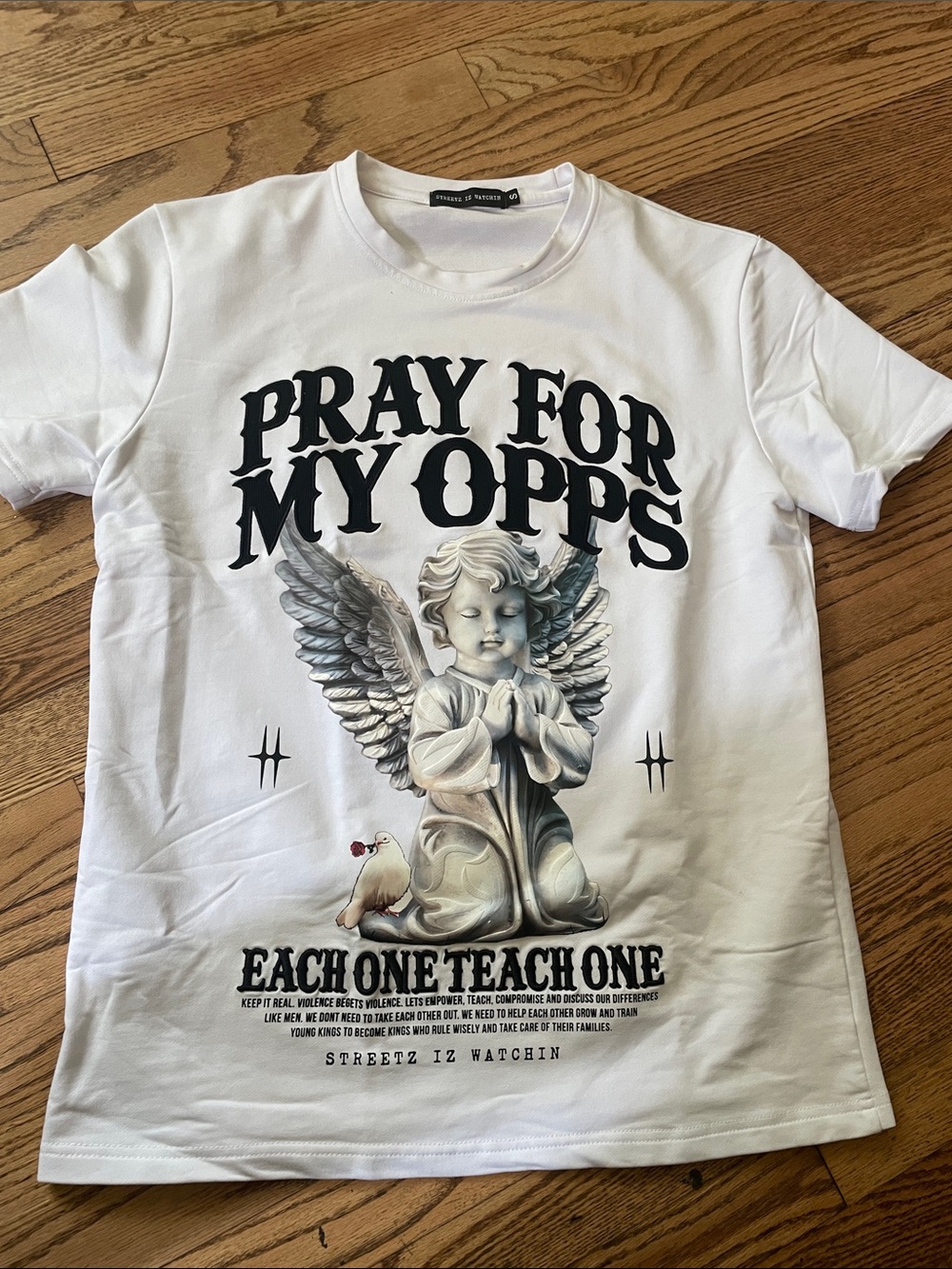 White Graphic Tee - Pray For My Opps